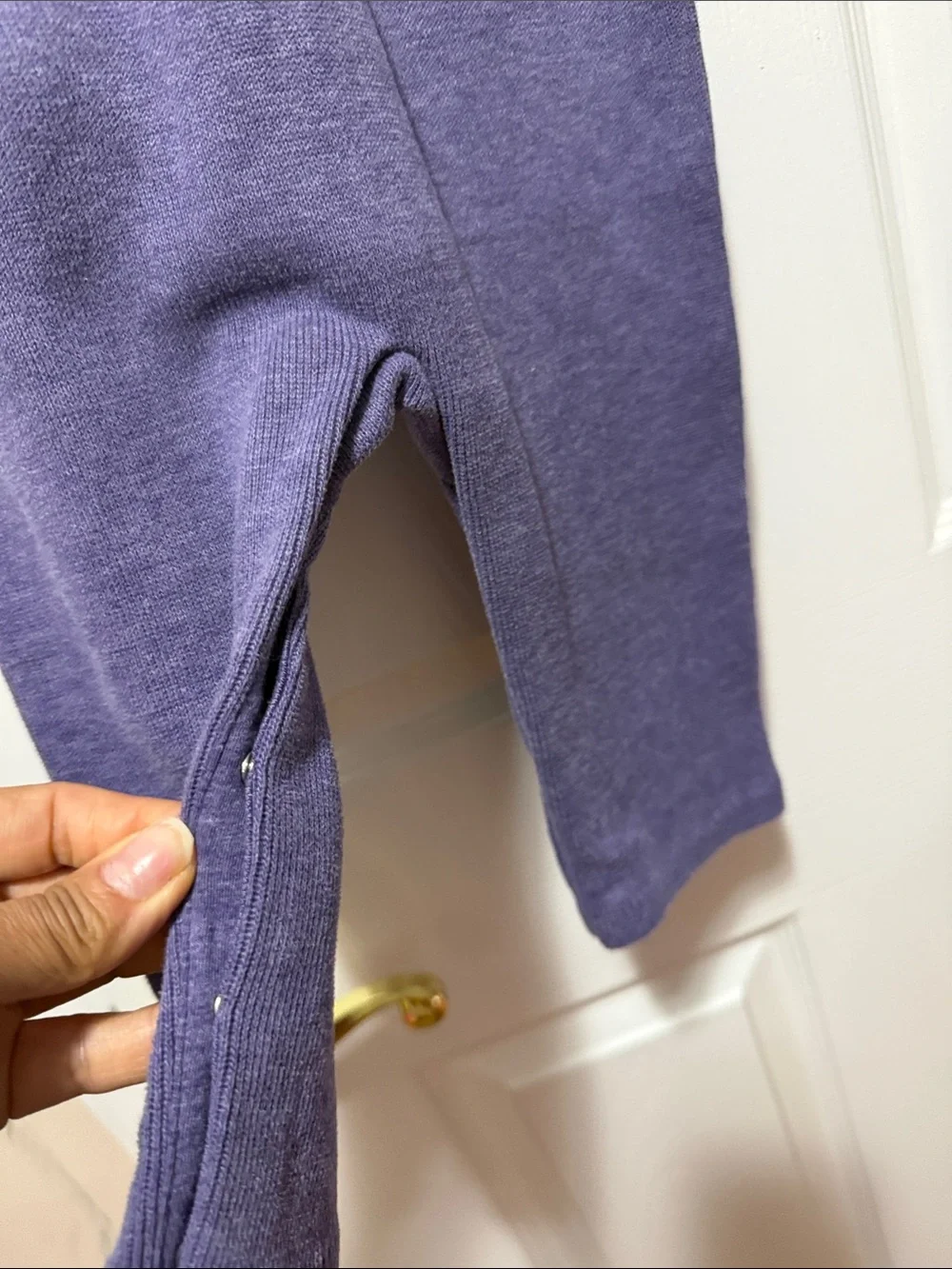 Ralph Lauren Purple Shawl-Collar Knit Romper